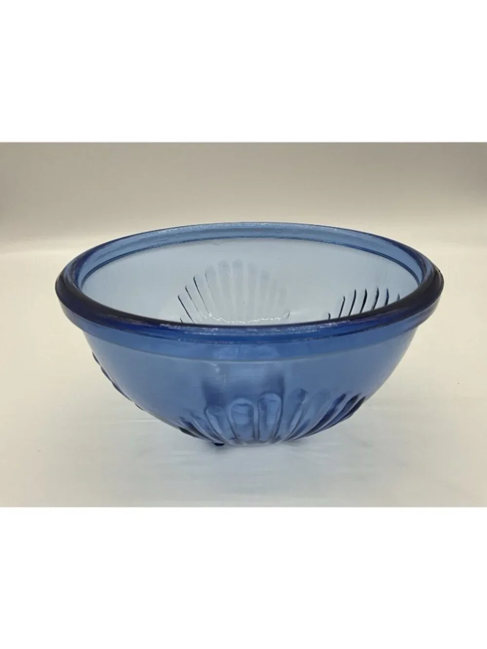 Hazel Atlas Cobalt Blue Pillar Optic Depression Glass Bowls, Set of 2 MCM